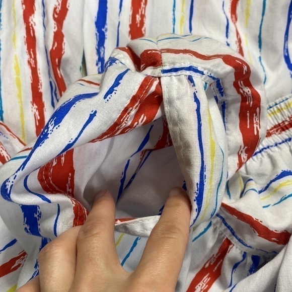 Vintage Winners Choice Red White Blue Striped Wide Leg Capri Pants Large 80s - Picture 7 of 7